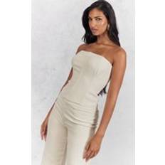 Corset Maskerad PrettyLittleThing Boucle Boned Corset - White