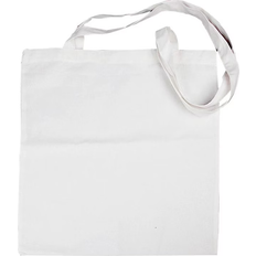 Creativ Company Tygpåse Textilkasse med långt handtag stl. 38x42 cm vit