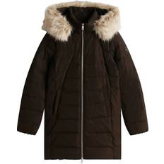 Tommy Hilfiger Kappor & Rockar Tommy Hilfiger Mw Down Slim Coat With Fur - Brun