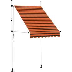 vidaXL Manual Retractable Awning - Orange/Brown 150x120cm