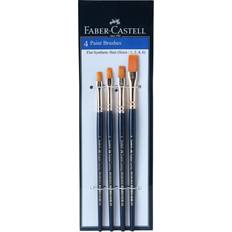 Faber-Castell Painting Accessories Faber-Castell Synthetic Hair Flat Assorted Paint Brush Set of 4