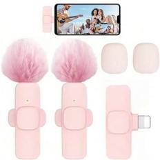 Wireless microphone lavalier Shein Pink Wireless Mini Portable Lavalier Microphone
