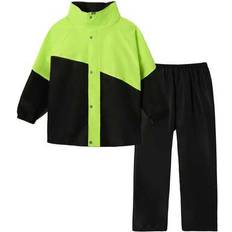 Nylon Rain Sets Children's Clothing Shein Kids Waterproof Hooded Raincoat Suit With Zip - Boys