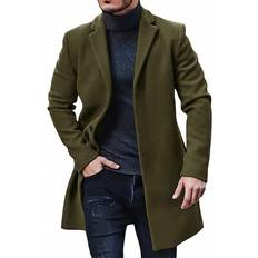 Shein Winter Trench Coats Single Breasted Warm Wool Blend Overcoats