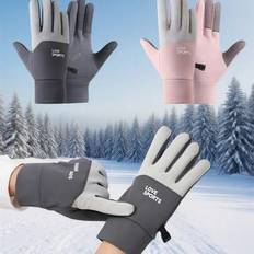 Adult Gloves & Mittens on sale Shein Winter Color-Blocked Velvet Full-Finger Ski Gloves