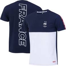 Frankreich Farbblock T Shirt Marineblau Weiß Herren