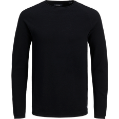 Jack & Jones Enfärgat Stickad Tröja Svart