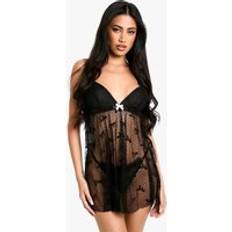 Boohoo Women Negligées boohoo Front Bow Lace Babydoll - Black