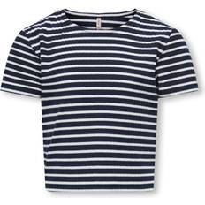 Piger - Viskose T-shirts Kids Only Top Striped O-Neck T-Shirt - Blå