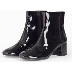 Tu Patent Heeled Ankle Boots - Black