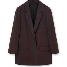 AllSaints Women Blazers AllSaints Aleida Long Sleeve Collar Longline Blazer - Oxblood Red
