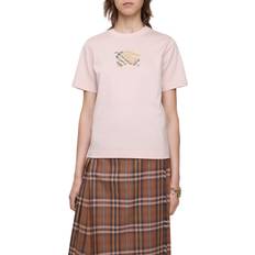 Checkered - Women T-shirts Burberry EKD Check Cotton T-shirt - Bouquet Pink