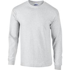 Ultra Plain Cotton Long-Sleeved T-Shirt - Ash