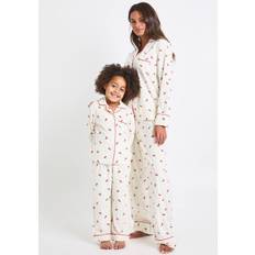 Boohoo Women Pyjamas boohoo Family Cherry Print Baby Fleece Long Sleeve Shirt - White