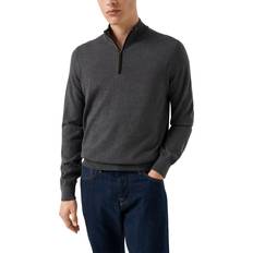 Eton Men Jumpers Eton Half-Zip Merino Sweater Never Settles - Dark Grey