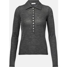 Dam - Ull Pikétröjor Vince Topp Long Sleeve Polo - Grå