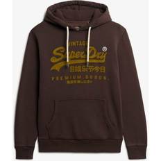 Superdry Herr Tröjor Superdry VL Tonal Relaxed Hood Vintage Sweatshirt - Brun