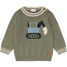 Grøn Striktrøjer Hust & Claire Pilou Backhoe Striktrøje, Turtle, 74 cm