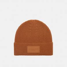 Mens Wool Knit Beanie - Camel