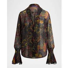 Ralph Lauren Blouses Ralph Lauren Ruffle Crinkle Chiffon Blouse - Multi