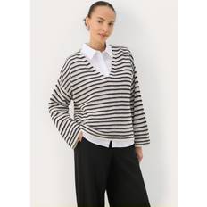Dame - Hør Sweatere Part Two Nahnipw Pu Striktrøje - Navy