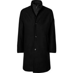 Beige - Herr Kappor & Rockar Selected Slhrainar Wool Blend Coat Noos - Svart