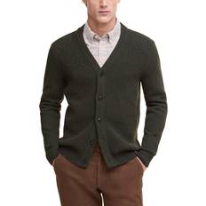 Green - Men Cardigans Barbour Mainland Wool Cotton Blend Knit Cardigan - Khaki