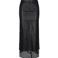 Emporio Armani Nederdele Emporio Armani Polygon Capsule Collection Midi Skirt Vegetable Tanned Nappa Leather - Laser Cut Perforations