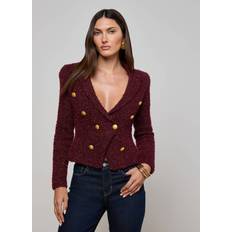 Gold - Women Blazers L'agence Bethany Knit Blazer - Dark Syrah/Gold