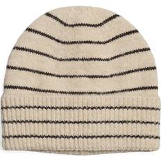 Stribede Hovedbeklædning Pieces Pcnorma Stripe Hood Hatte Huer - Greige/Sort