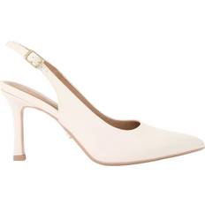 Faux Leather Heels & Pumps Carvela Corletta Wide-Fit Heeled Faux-Leather Sling-Backs - Putty