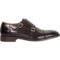 Monks Dune London Satchin 2 Leather Monk Shoes - Dark Brown