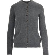 Barbour Dam Överdelar Barbour Pendle Knitted Bomull Tartan Cardigan - Grå