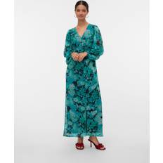 Vero Moda Långa klänningar Vero Moda Maxiklänning VmSmilla LS V-neck Ankle Dress - Grön
