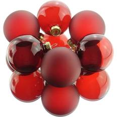 Glas Julgranspynt Decoris Julgranskulor 6 St Fina Röda Ø6 cm 3 Matta 3 Blanka Julgranspynt