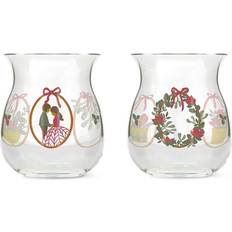 Holmegaard Multifarvet Brugskunst Holmegaard Christmas 2025 Julelyslygte H7.5 cm 2 Stk Fyrfadsstage 2stk