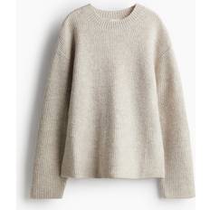 H&M Light Beige Marl Rib-Knit Jumper