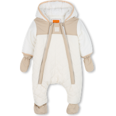 Beige Overalls Timberland Baby Boys Ivory Quilted Snowsuit With Cosy Fleece Lining