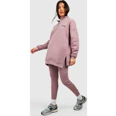 boohoo Womens Maternity Half Zip Oversized Legging Set L