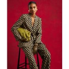 Oversize - Women Blazers River Island Geometric Print Oversized Blazer - Green