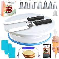 White Smoothers RFAQK Cake Turntable Leveler Rotating Cake Stand Smoother