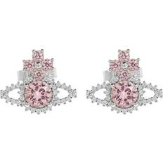 Vivienne Westwood Orb Crystal Embellished Earrings Brass - Silver
