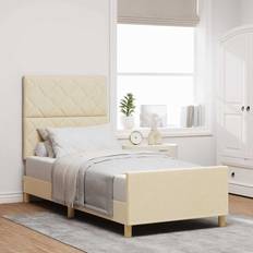 Senge & Madrasser Sengestel Med Hovedgærde Creme 90 x 190 cm Rammeseng