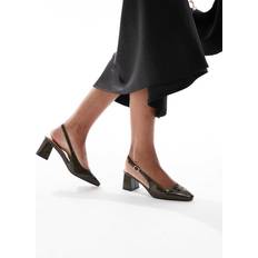 Grøn Højhælede sko New Look Faux Leather Slingback Pointed Toe Pumps Vegan - Dark Green