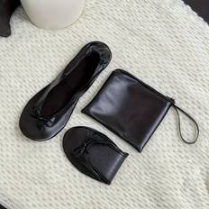 Ballerinas Temu Portable Ballet Flat Shoes With Small Bag