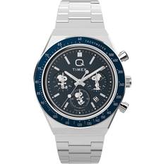Timex Q Gents Chronograph Blue Dial Steel Watch TW2Y45300