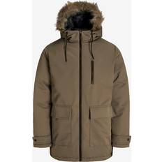 Brun - Herre Frakker Jack & Jones Plus Parka JjCharlie Detachable Faux Fur Brun