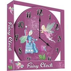 Wall Clocks Kid's Room Fairy Wall Hanging Children's Clock Pink