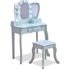 Light Blue Heart Vanity Set