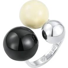 Bud to rose Ringar Bud to rose Brea Enamel Ring - Ivory/Black/Silver